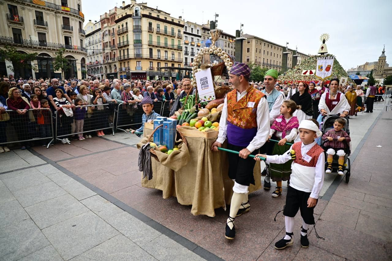 Zaragoza celebra la Ofrenda de Frutos: tradición que honra a la Virgen y al trabajo del campo 🌾🍇